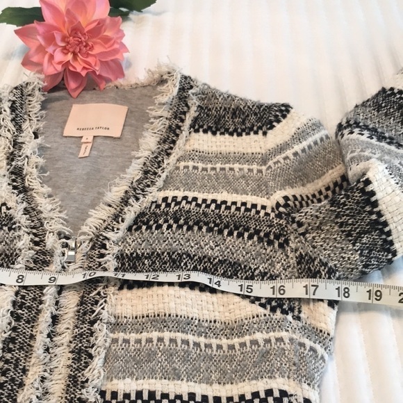 Rebecca Taylor Artisan Tweed Blazer Jacket Size 6 - Picture 13 of 17